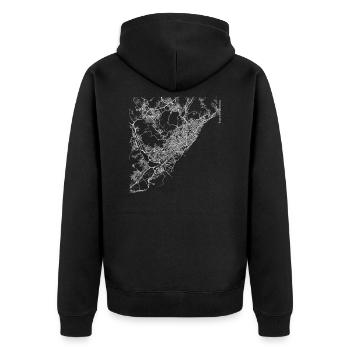 Plan et rues de la ville de Barcelone - Veste à capuche bio Premium Unisexe - noir - Dos - Nico (187cm)