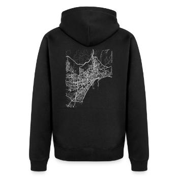 Plan et rues de la ville de Málaga - Veste à capuche bio Premium Unisexe - noir - Dos - Nico (187cm)