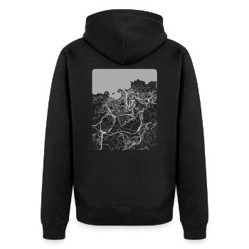 Plan et rues de Donostia - Veste à capuche bio Premium Unisexe - noir - Dos - Nico (187cm)