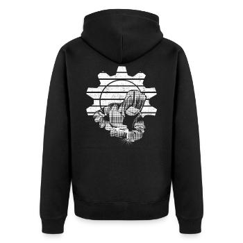 welding - Unisex Premium Organic Zip Hoodie - black - Back - Nico (187cm)