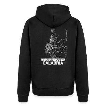 Plan de la ville de Straight Outta Reggio Calabria - Veste à capuche bio Premium Unisexe - noir - Dos - Nico (187cm)