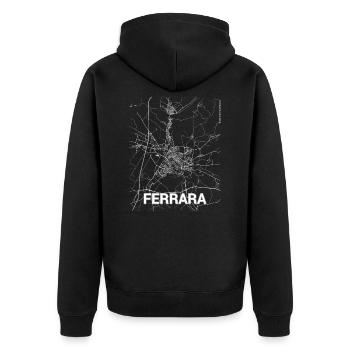 Ferrara city map and streets - Unisex Premium Organic Zip Hoodie - black - Back - Nico (187cm)
