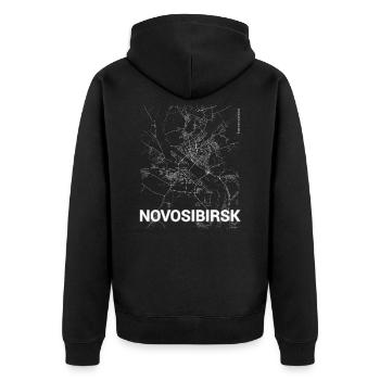 Carte de novossibirsk et rues - Veste à capuche bio Premium Unisexe - noir - Dos - Nico (187cm)