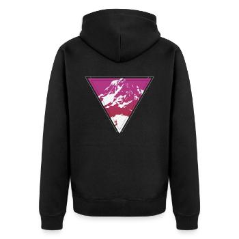 Mountain abstract art - Unisex Premium Organic Zip Hoodie - black - Back - Nico (187cm)
