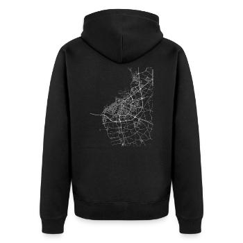 Plan et rues de Malmö - Veste à capuche bio Premium Unisexe - noir - Dos - Nico (187cm)