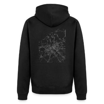 Plan et rues de la ville de Riga - Veste à capuche bio Premium Unisexe - noir - Dos - Nico (187cm)