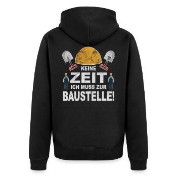 Baustelle Hausbau Arbeiten Bauen Bau Renovieren - Unisex Premium Bio Zip Hoodie - Schwarz - Hinten - Nico (187cm)