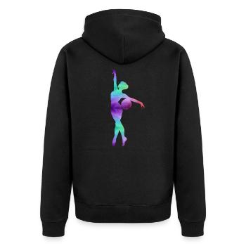 Gymnast Girl Ballgymnastik turnen - Unisex Premium Bio Zip Hoodie - Schwarz - Hinten - Nico (187cm)