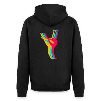 Gymnast Girl Turnen Turnerin - Unisex Premium Bio Zip Hoodie - Schwarz - Hinten - Nico (187cm)