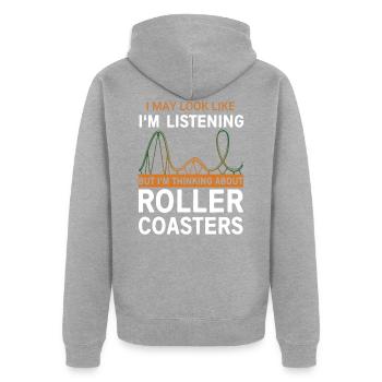 roller coaster - Unisex Premium Organic Zip Hoodie - heather grey - Back - Nico (187cm)