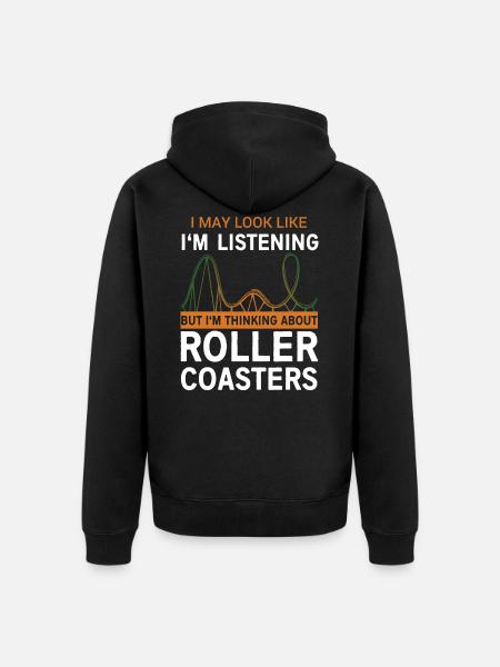 roller coaster - Unisex Premium Organic Zip Hoodie - black