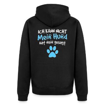 Lustiger Spruch Witzige Sprüche Hunde Hund Pfote - Unisex Premium Bio Zip Hoodie - Schwarz - Hinten - Nico (187cm)