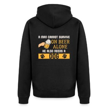 Bière et chiens - Veste à capuche bio Premium Unisexe - noir - Dos - Nico (187cm)