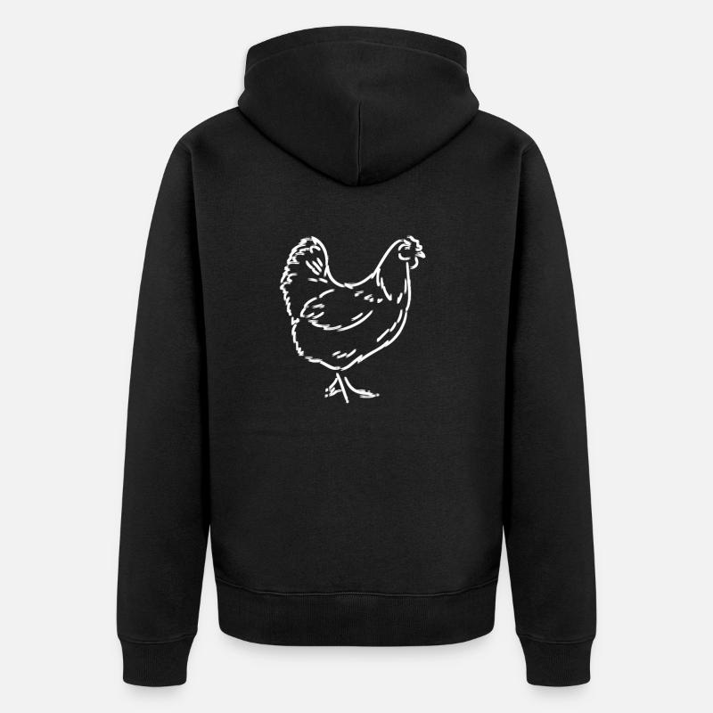 Poulet poulet dessin animé - Veste à capuche bio Premium Unisexe - noir