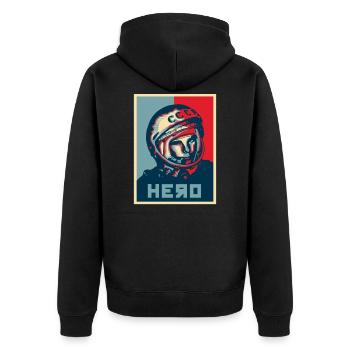 Le héros astronaute cosmonaute Gagarine premier dans l'espace - Veste à capuche bio Premium Unisexe - noir - Dos - Nico (187cm)