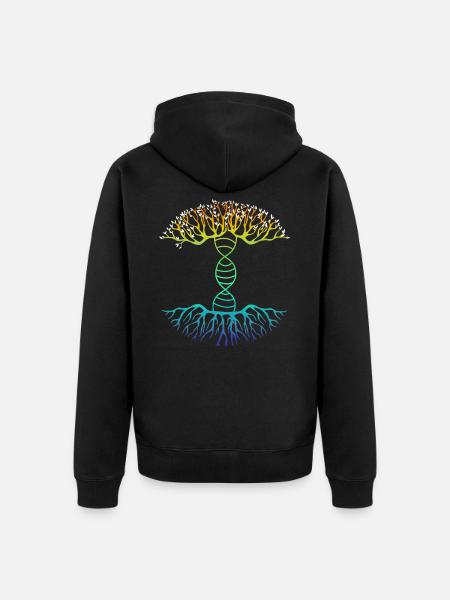 DNA family tree - Unisex Premium Organic Zip Hoodie - black