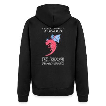 I am a dragon - Unisex Premium Organic Zip Hoodie - black - Back - Nico (187cm)