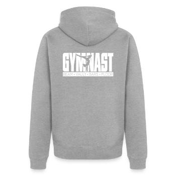 Gymnast Beam Vaul Bars Floor - Unisex Premium Organic Zip Hoodie - heather grey - Back - Nico (187cm)