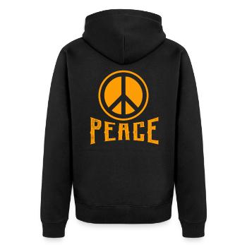 Signes de paix en orange - Veste à capuche bio Premium Unisexe - noir - Dos - Nico (187cm)