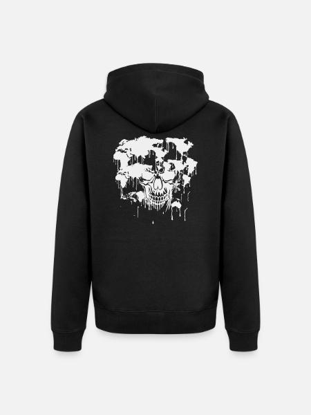 Skull. World. Pollution. - Unisex Premium Organic Zip Hoodie - black