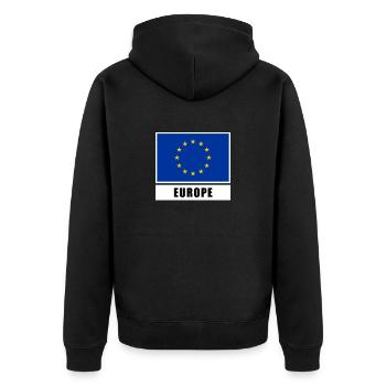 Europe Union européenne Drapeau européen - Veste à capuche bio Premium Unisexe - noir - Dos - Nico (187cm)