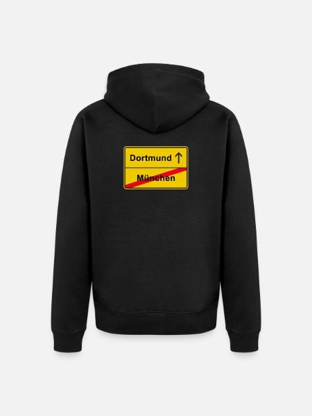Dortmund anti München anti Bayern Südtribüne Derby - Unisex Premium Bio Zip Hoodie - Schwarz