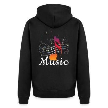La musique est colorée - Veste à capuche bio Premium Unisexe - noir - Dos - Nico (187cm)