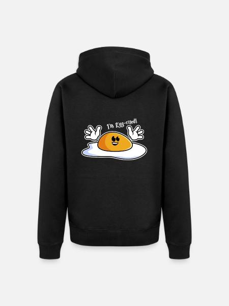 Excited egg - Unisex Premium Organic Zip Hoodie - black