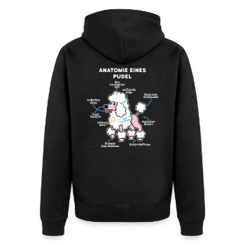 Anatomie Eines Pudel - Unisex Premium Bio Zip Hoodie - Schwarz - Hinten - Nico (187cm)