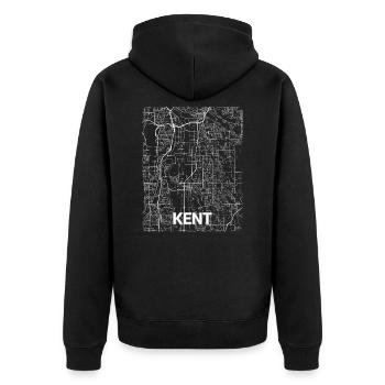 Kent Stadtplan und Straßen - Unisex Premium Bio Zip Hoodie - Schwarz - Hinten - Nico (187cm)
