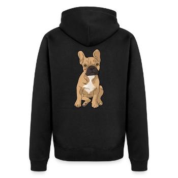 Bouledogue français - Veste à capuche bio Premium Unisexe - noir - Dos - Nico (187cm)