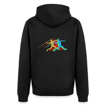 Athletics javelin throw - Unisex Premium Organic Zip Hoodie - black - Back - Nico (187cm)