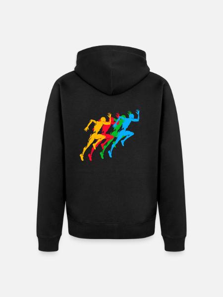 Leichtathletik Sommerspiele Bunt - Unisex Premium Bio Zip Hoodie - Schwarz