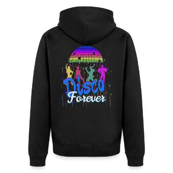 Disco Forever - Unisex Premium Organic Zip Hoodie - black - Back - Nico (187cm)