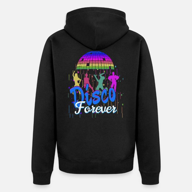 Disco Forever - Unisex Premium Bio Zip Hoodie - Schwarz