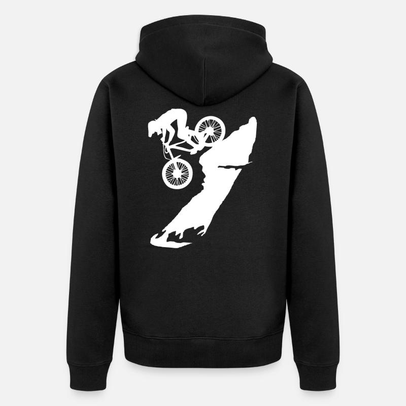 MTB Downhill - Unisex Premium Bio Zip Hoodie - Schwarz
