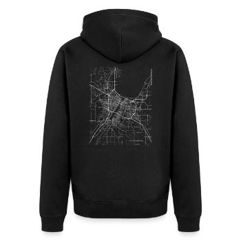 Plan et rues de la ville de Green Bay - Veste à capuche bio Premium Unisexe - noir - Dos - Nico (187cm)