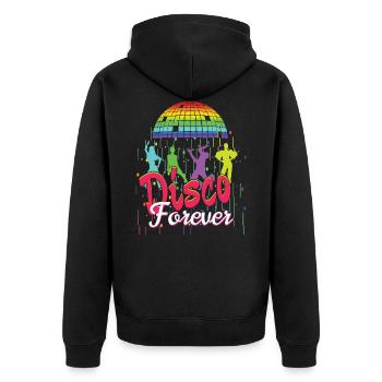 Disco Forever - Unisex Premium Organic Zip Hoodie - black - Back - Nico (187cm)