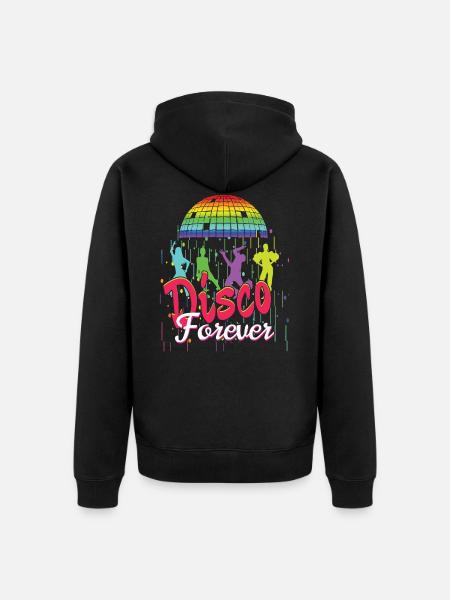 Disco Forever - Unisex Premium Organic Zip Hoodie - black