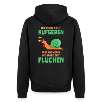 Schneckenrennen Sport Lustig - Unisex Premium Bio Zip Hoodie - Schwarz - Hinten - Nico (187cm)