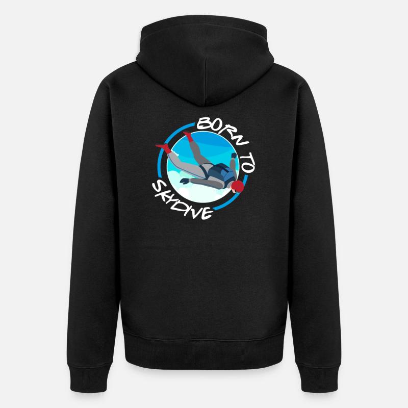 Né à Skydive - Veste à capuche bio Premium Unisexe - noir