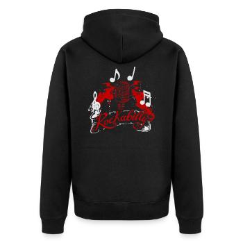 Rockabilly - Unisex Premium Organic Zip Hoodie - black - Back - Nico (187cm)