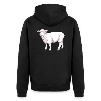 Sheep domestic sheep - Unisex Premium Organic Zip Hoodie - black - Back - Nico (187cm)