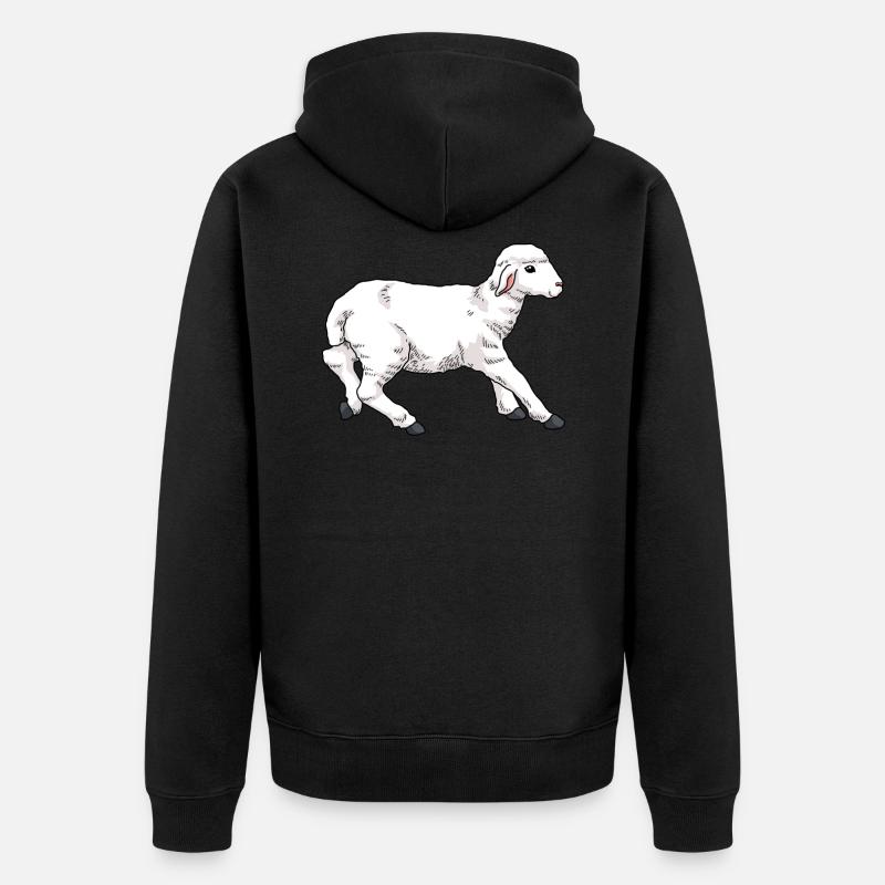 Agnello da latte - Felpa con cappuccio ecologica premium unisex - nero