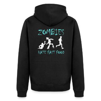 Zombie. Du fast-food. Joggeur. - Veste à capuche bio Premium Unisexe - noir - Dos - Nico (187cm)