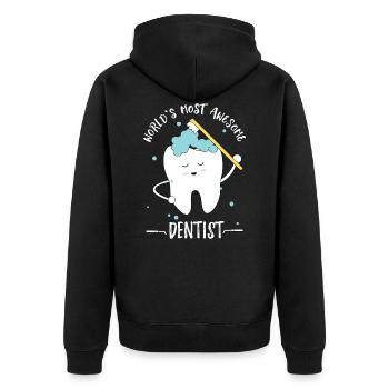 Meilleur dentiste du monde - Veste à capuche bio Premium Unisexe - noir - Dos - Nico (187cm)