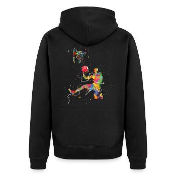Basket joueur - Veste à capuche bio Premium Unisexe - noir - Dos - Nico (187cm)