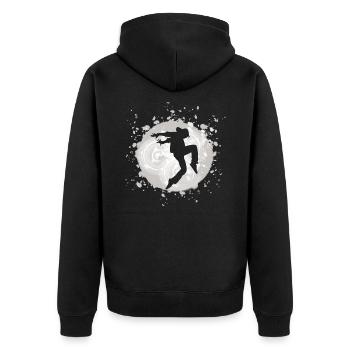 Tänzer - Unisex Premium Bio Zip Hoodie - Schwarz - Hinten - Nico (187cm)