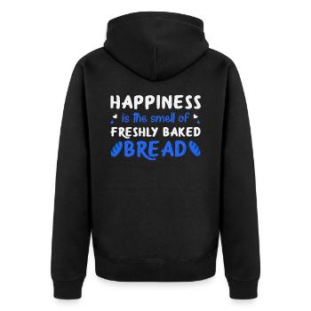 Frisches Brot Duft - Unisex Premium Bio Zip Hoodie - Schwarz - Hinten - Nico (187cm)