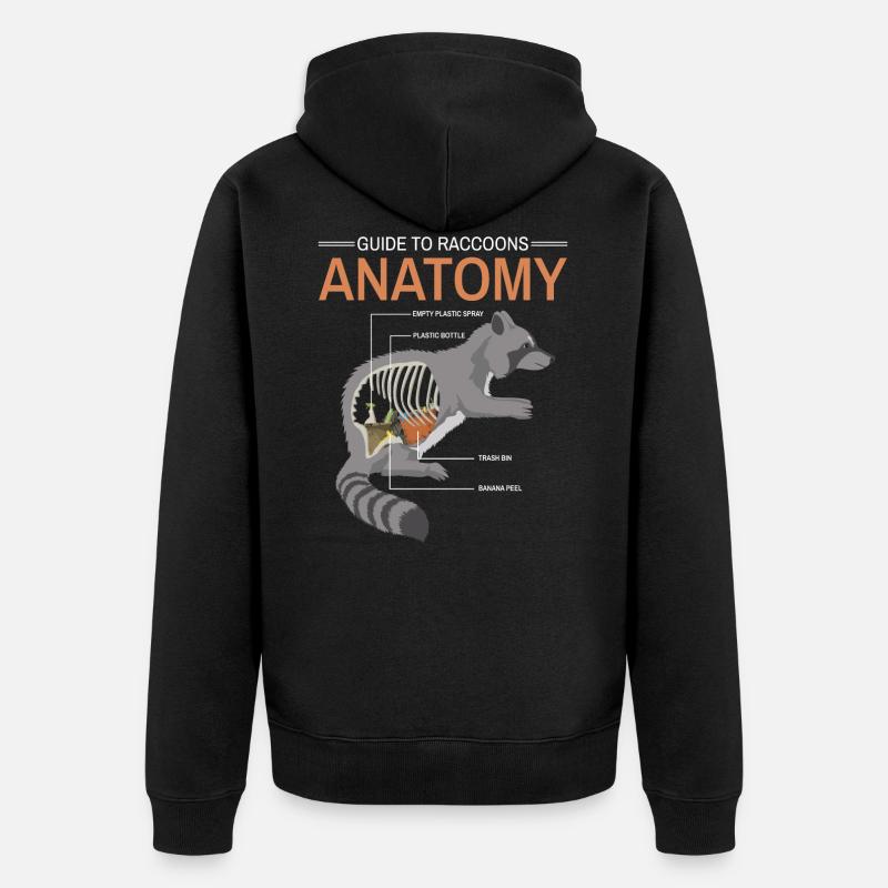 Instructions anatomie raton laveur - Veste à capuche bio Premium Unisexe - noir